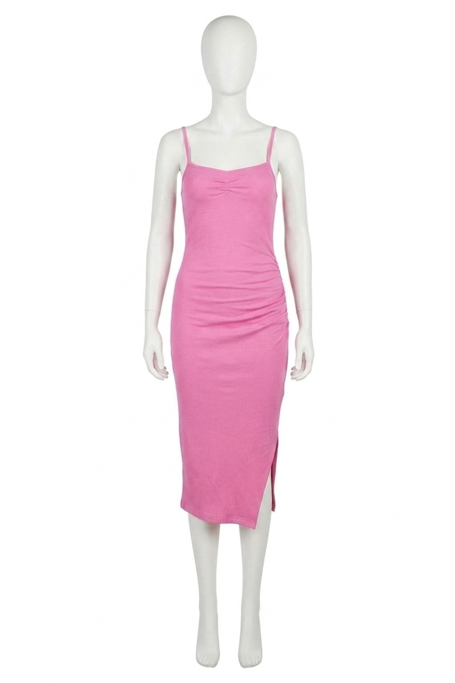 NEW MONROW rib midi dress in raspberry